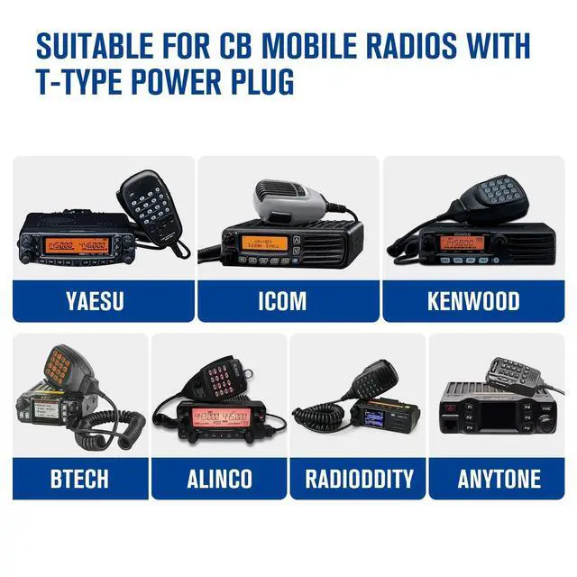 Alt view image 6 of 7 - T-Shape DC Cord Car Power Cable, 3 meters CB Mobile Radio Connector Cable with 15A Fuse for YAESU FT-7800R FT-7900R FT-8900R FT-2600 Kenwood TM-741 TM-G707 TM271 TM281 BTECH ICOM ALINCO ANYTONE