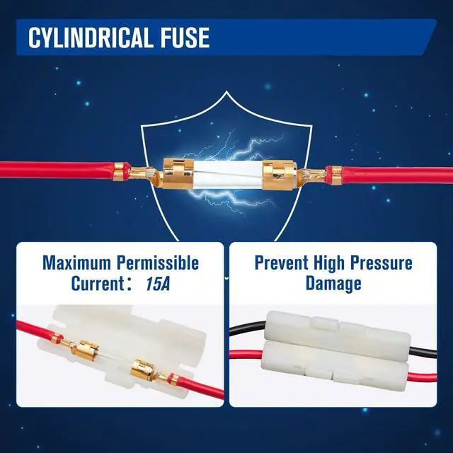 Alt view image 4 of 7 - T-Shape DC Cord Car Power Cable, 3 meters CB Mobile Radio Connector Cable with 15A Fuse for YAESU FT-7800R FT-7900R FT-8900R FT-2600 Kenwood TM-741 TM-G707 TM271 TM281 BTECH ICOM ALINCO ANYTONE