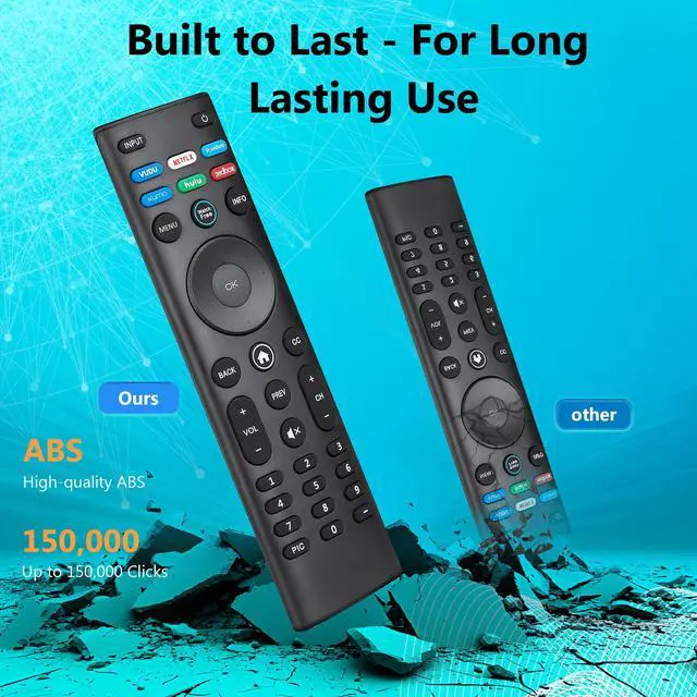 Alt view image 7 of 7 - Pack of 2 Universal Remote XRT140 for VIZIO Smart TV Remote Replacement | for VIZIO XRT136 XRT260 XRT270 TV Remote Control Compatible with All VIZIO Smartcast D, E, M, P, V, PX Series Smart TVs