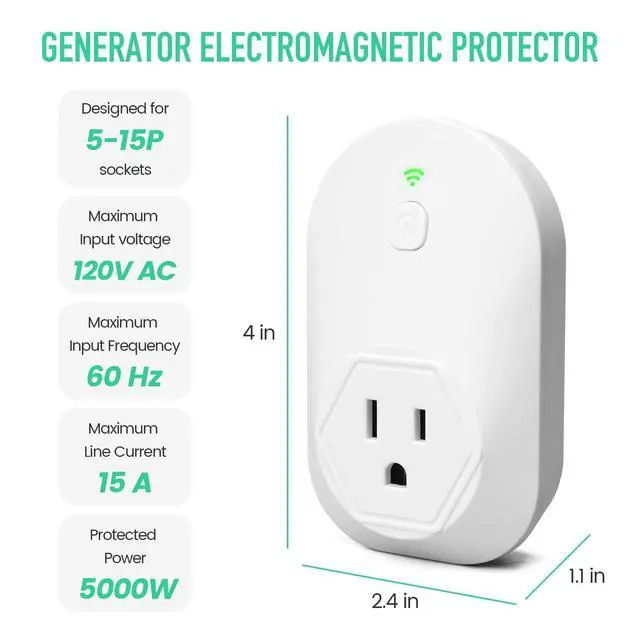 Alt view image 3 of 7 - Generator Electromagnetic Protector, EMP Protection, Plug Into the Socket of Inverter & Generator, Withstand Multiple High-Voltage Surges, for Home Backup, Emergencies, Grid outages
