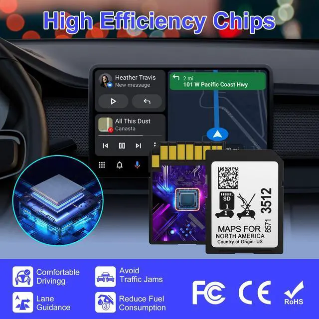 Alt view image 2 of 7 - 2026 Navigation SD Card Map, Latest GM Vehicles Navigation SD Card for USA/Canada/Mexico, SD Card Map Accessory for 2019-2024 GM Vehicles with Buick, Cadillac, Chevrolet, GMC, Part 8571 3512