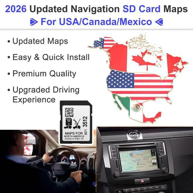 Alt view image 3 of 7 - 2026 Navigation SD Card Map, Latest GM Vehicles Navigation SD Card for USA/Canada/Mexico, SD Card Map Accessory for 2019-2024 GM Vehicles with Buick, Cadillac, Chevrolet, GMC, Part 8571 3512