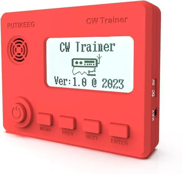 Main image of Mini CW Trainer Morse Code Trainer with Display, Moore Simo Wales Code Shortwave Radio Telegraph Key Car Key Learning CW Radio for Telegraph Practice with Charging CableRED