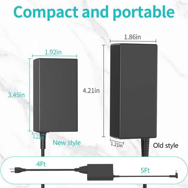 Alt view image 6 of 7 - 65W 45W AC Charger Compatible with HP Elitebook Series Probook 430 440 450 455 470 640 650 G3 G4 G5 G6 G7 G8 PPP009A PPP009C 19.5V 3.33A Laptop Power Adapter Cord