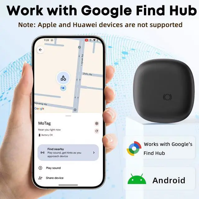 Alt view image 4 of 7 - Air Tracker Tags-4 Pack for Android, Bluetooth Luggage Tracker Anti Lost Keys Finder/Item Locator with Holder Case Work with Google's Find Hub for Key, Backpack, Luggage, Wallet, Precise Position