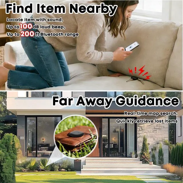 Alt view image 6 of 7 - Air Tracker Tags-4 Pack for Android, Bluetooth Luggage Tracker Anti Lost Keys Finder/Item Locator with Holder Case Work with Google's Find Hub for Key, Backpack, Luggage, Wallet, Precise Position