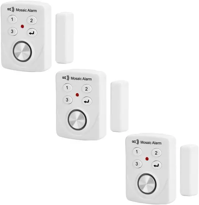 Main image of 3 Pack Keypad Door Alarm with Delay When Left Open 130db Window Siren Door Chime Sensor When Opens for Home, Apartment Security. Intruder Burglar Entry Alert. Cordless Kids Safety Pool Alarm