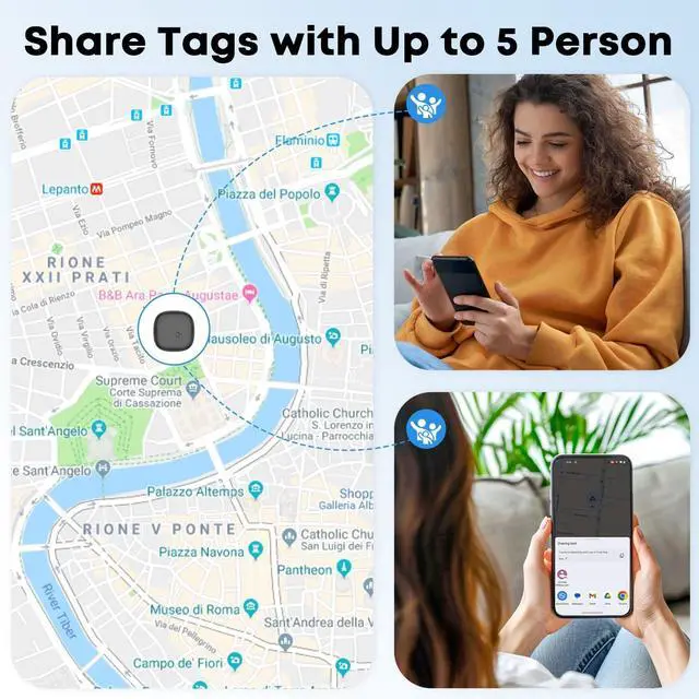 Alt view image 7 of 7 - Air Tracker Tags-4 Pack for Android, Bluetooth Luggage Tracker Anti Lost Keys Finder/Item Locator with Holder Case Work with Google's Find Hub for Key, Backpack, Luggage, Wallet, Precise Position