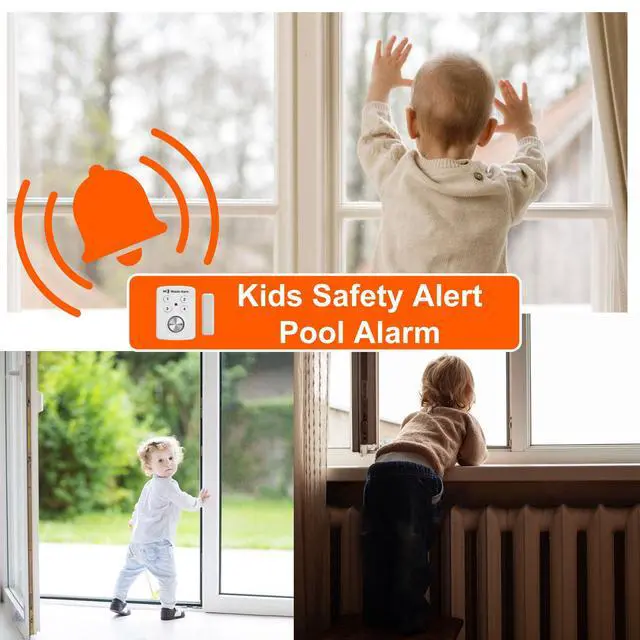 Alt view image 5 of 7 - 3 Pack Keypad Door Alarm with Delay When Left Open 130db Window Siren Door Chime Sensor When Opens for Home, Apartment Security. Intruder Burglar Entry Alert. Cordless Kids Safety Pool Alarm