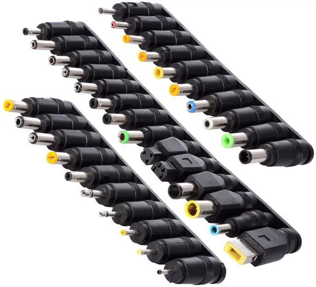 Main image of 34pcs Universal Laptop DC Plug Set, Adapter Jack Tips | Fits Lenovo, Toshiba, Dell, HP, Asus, Most Laptops, Input DC Plug Set, Notebook Power Connectors, Replacement Adapters