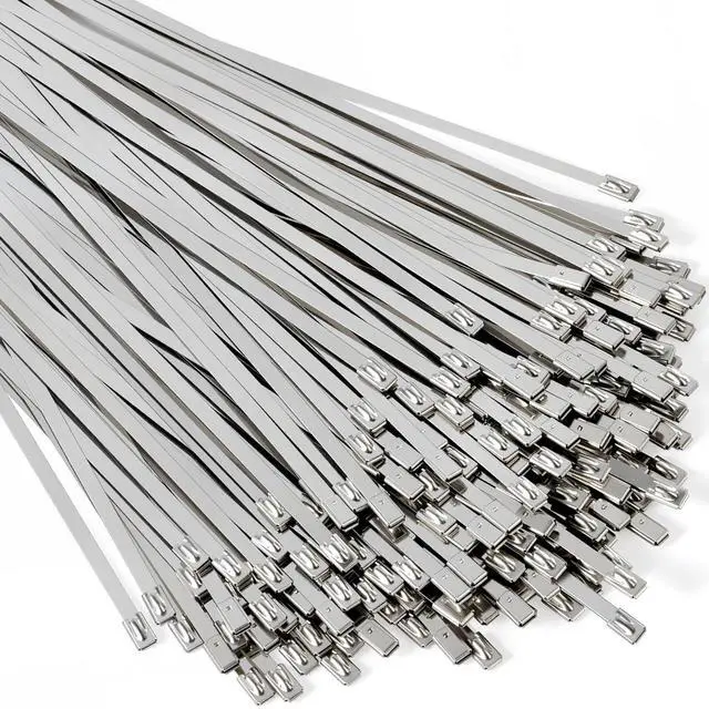 Main image of 304 Stainless Steel Cable Ties, 200 Pack 11.8 Inch Metal Zip Ties | Self-Locking Metal Fasteners with Up to 198 lb Strength, -170°F to 1000°F Range for Fence Repair, Automotive and Outdoor Proj