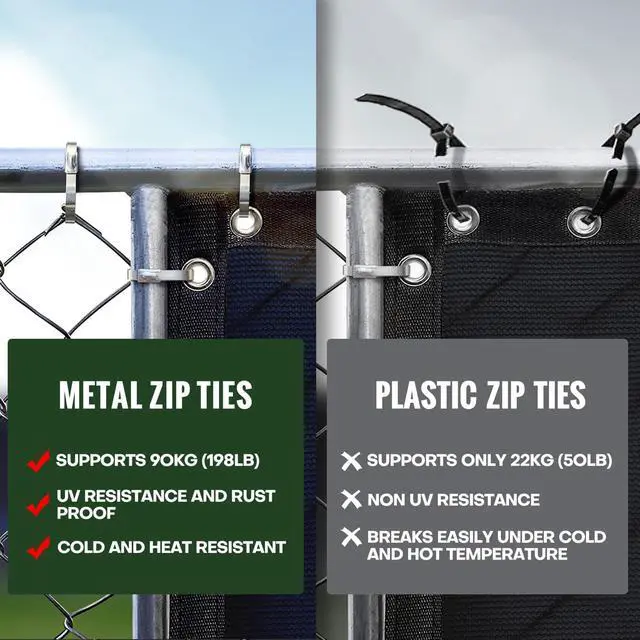 Alt view image 3 of 7 - 304 Stainless Steel Cable Ties, 200 Pack 11.8 Inch Metal Zip Ties | Self-Locking Metal Fasteners with Up to 198 lb Strength, -170°F to 1000°F Range for Fence Repair, Automotive and Outdoor Proj