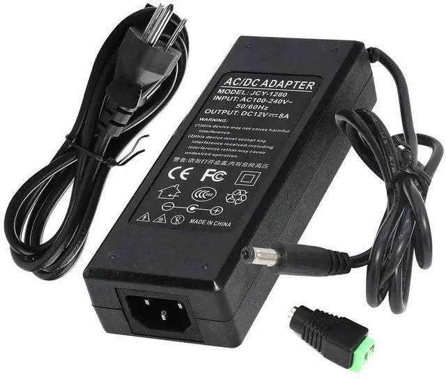 Main image of 12V 8A 96W Power Supply Adapter AC to DC Converter Charger AC 110V ~ 240V to DC 12V 8Amp Transformer for Water Pump, CCTV, Computer Project