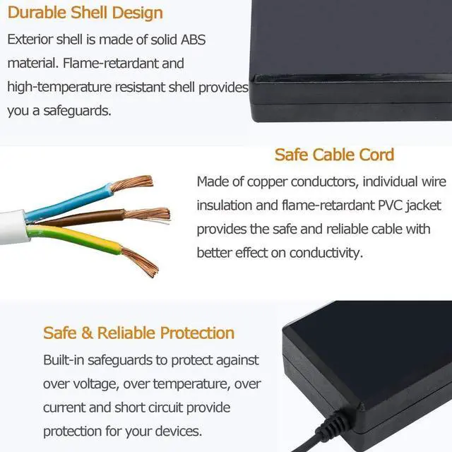 Alt view image 3 of 7 - 12V 8A 96W Power Supply Adapter AC to DC Converter Charger AC 110V ~ 240V to DC 12V 8Amp Transformer for Water Pump, CCTV, Computer Project