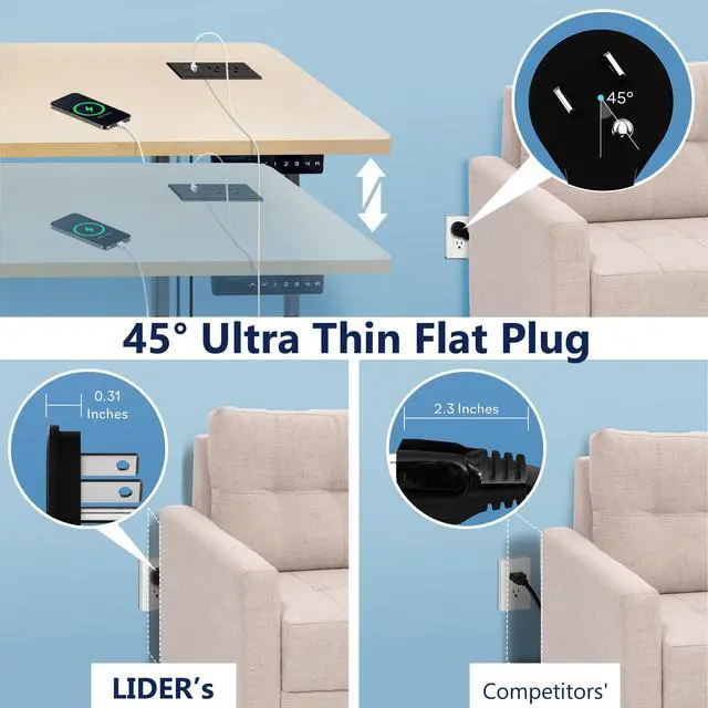 Alt view image 7 of 7 - PD 36W Recessed Outlet Station, USB-A, USB-C, Power Delivery | ETL Listed, Matte Black, Desktop Power Grommet, Thermoplastic, Tough and Heat Resistant, Easy Installation