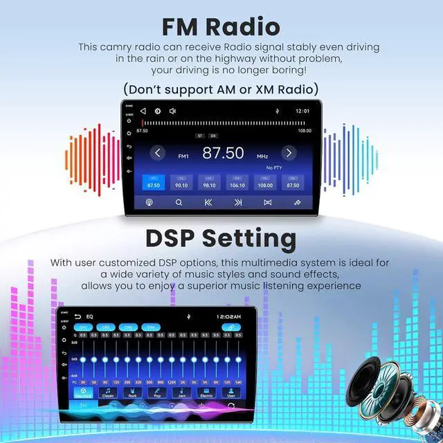 Alt view image 6 of 7 - Car Radio Stereo for Toyota Camry 2006-2011 with Manual AC (Without JBL Sound System), Support Wireless Carplay/Android Auto/Mirrorlink, 10 Inch QLED Touchscreen with Bluetooth,FM Radio