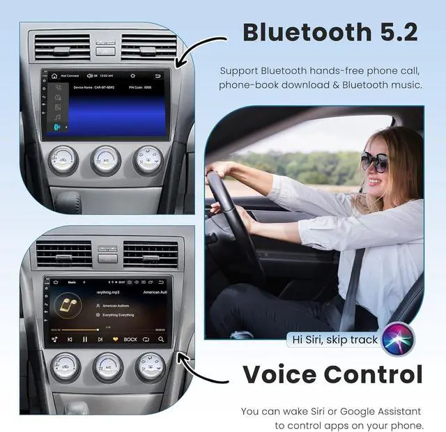 Alt view image 5 of 7 - Car Radio Stereo for Toyota Camry 2006-2011 with Manual AC (Without JBL Sound System), Support Wireless Carplay/Android Auto/Mirrorlink, 10 Inch QLED Touchscreen with Bluetooth,FM Radio