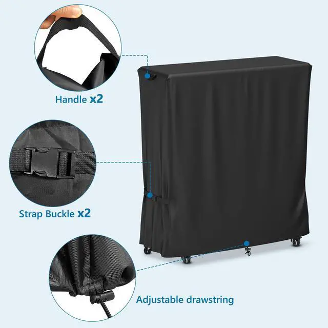 Alt view image 5 of 6 - Outdoor TV Cover 50 Inch Weatherproof, Waterproof Rolling TV Stand Cover with Windproof Buckles,Heavy Duty Oxford Fabric TV Screen Protection Covers for Portable TV Stand On Wheels50"L x 20"W x 55"H