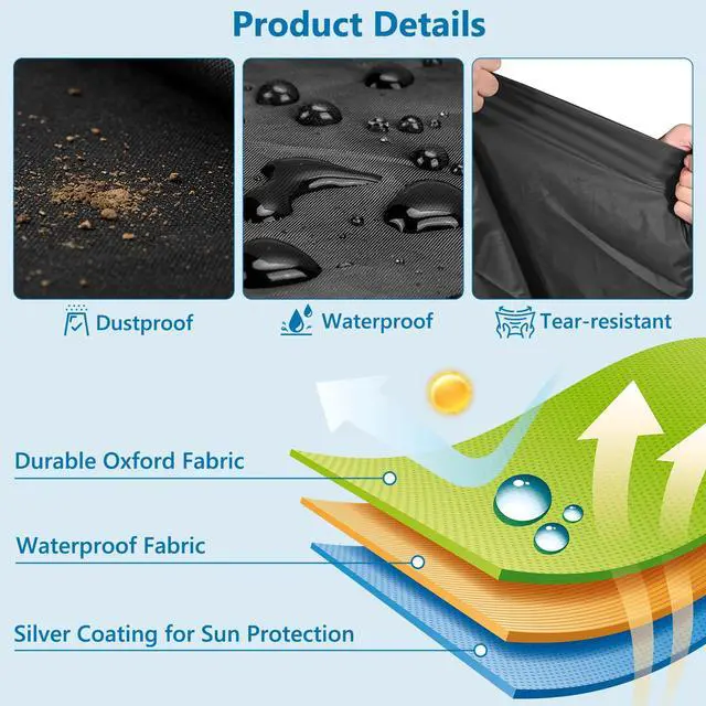 Alt view image 3 of 6 - Outdoor TV Cover 50 Inch Weatherproof, Waterproof Rolling TV Stand Cover with Windproof Buckles,Heavy Duty Oxford Fabric TV Screen Protection Covers for Portable TV Stand On Wheels50"L x 20"W x 55"H