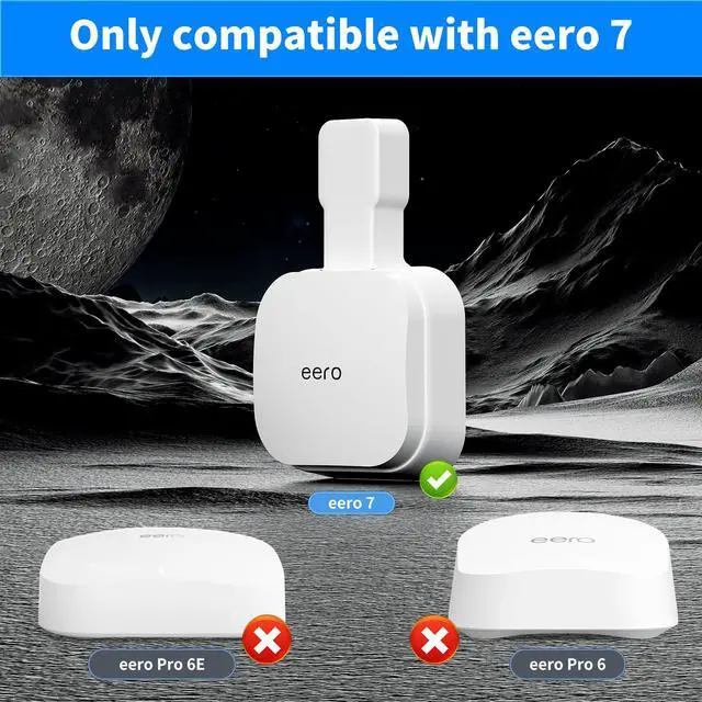 Alt view image 2 of 7 - eero 7 Wall Mount, No Drill Outlet Bracket Holder Only Compatible with eero 7 Dual-Band Mesh Router, Cable Management - Space Saving (1 Pack)