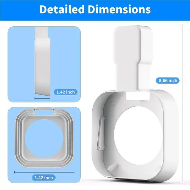 Alt view image 4 of 7 - eero 7 Wall Mount, No Drill Outlet Bracket Holder Only Compatible with eero 7 Dual-Band Mesh Router, Cable Management - Space Saving (1 Pack)