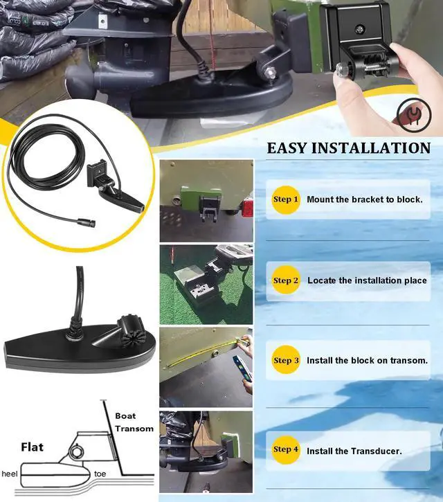 Alt view image 5 of 7 - 710295-1 XNT 9 HW MDI 75 T for Humminbird Helix 7/8 (MEGA Down Imaging) Dual Spectrum Chirp with Temperature Transom Mount Transducer, Black