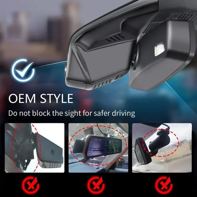 Alt view image 4 of 7 - 4k Dash Cam fit for Ford Lincoln Nautilus Gen2 CDX707 2024-2026 | Integrated OEM Look, UHD 2160P Video, WiFi & App, 64GB Card