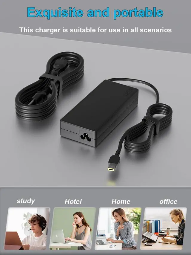 Alt view image 7 of 7 - 135W AC Charger Fit for Lenovo Ideapad Gaming 3 Y700 700 S740 L340 Creator 5 7 ideapad 5 Pro Yoga Slim 7 Pro C940 Y70 Y50 Y40 Yoga 9-15IMH5 Legion Y520 ThinkPad T15p P16v ThinkBook 15P Laptop