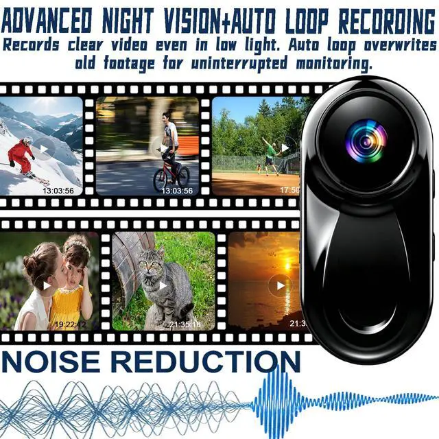 Alt view image 4 of 7 - Mini Body Camera with Audio, Thumb POV Cam, 1080P Deep Black | Sport Action Camera Hands Free Recording 1080P, Premium Portable Camcorder Anywhere for Cycling,Travel,Pet,Vlogging