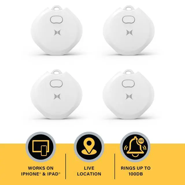 Alt view image 2 of 7 - Rechargeable Air Tracker Tag 4 Pack, Key Finder Compatible with Apple Find My App for iOS iPhone, GPS Live Location Tracker, USB-C Charging, 100dB Alert, Keychain Attachment, Air Locator