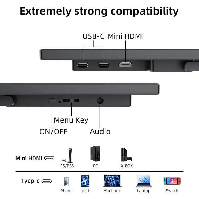Alt view image 6 of 7 - 16 Inch Portable Gaming Monitor 144Hz 1200P FHD IPS,USB-C HDMI, Ultra Thin Second Screen for Laptop Switch PS5 Xbox, Eye Care Travel Monitor for Gamers