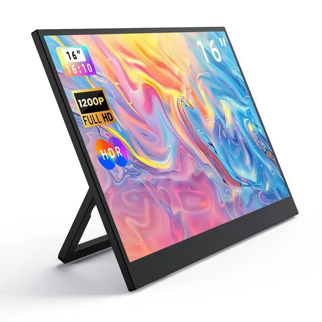 Alt view image 7 of 7 - 16 Inch Portable Gaming Monitor 144Hz 1200P FHD IPS,USB-C HDMI, Ultra Thin Second Screen for Laptop Switch PS5 Xbox, Eye Care Travel Monitor for Gamers