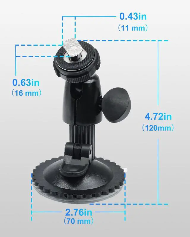 Alt view image 7 of 7 - Windshield Suction Mount for Backup Camera Monitor Heavy-Duty | 5kg Load Capacity, Metal Construction, 360° Adjustable Ball Head, No Drill Easy Install for Reverse Rear View Camera Display