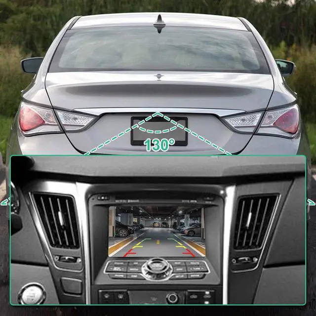 Alt view image 2 of 6 - 95760-3S102 Rear View Backup Camera Fit for Hyundai Sonata Hybrid 2011-2015, Parking Assist Cam Replaces OE Number 95760-3S100, 95760-3S101, A52-74-0028, V52-74-0028, PAC16