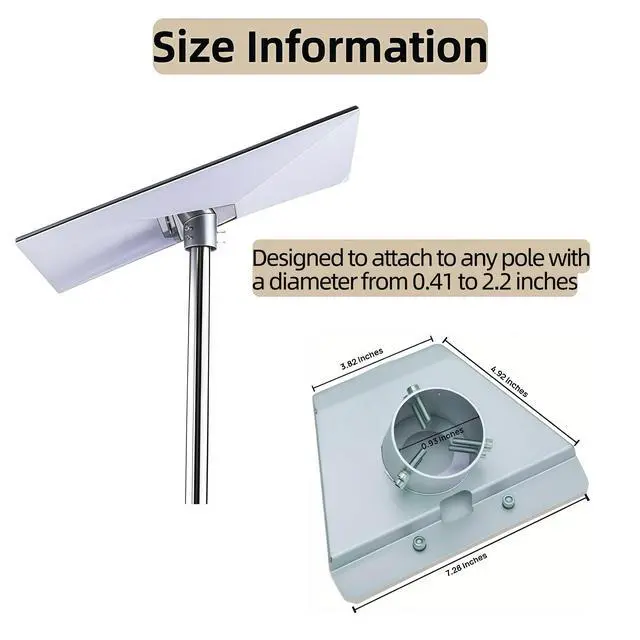 Alt view image 2 of 7 - Heavy Duty Starlink Pipe Adapter - Universal Pole Mount Kit for Standard & V3 Dish | Aluminum Alloy Mounting Adapter for Roof, RV, Wall, Yacht | Easy No-Tools Installation (Silver)