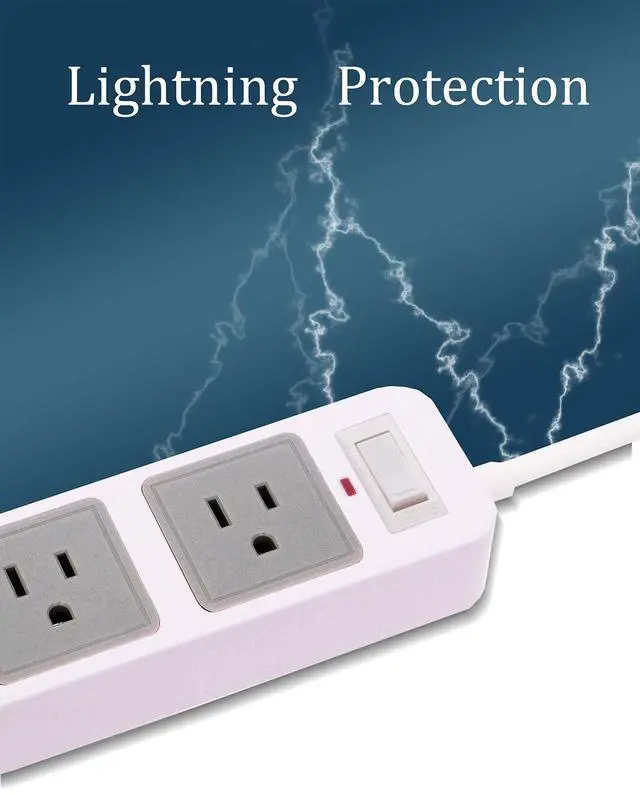 Alt view image 6 of 7 - 2 Prong Power Strip with USB, 2 Prong to 3 Prong Outlet Adapter with 4 USB Ports 6.6ft Extension Cord, 3 AC Outlets Flat Plug Surge Protector for Smartphone Tablets Home, Office and Hotel, White