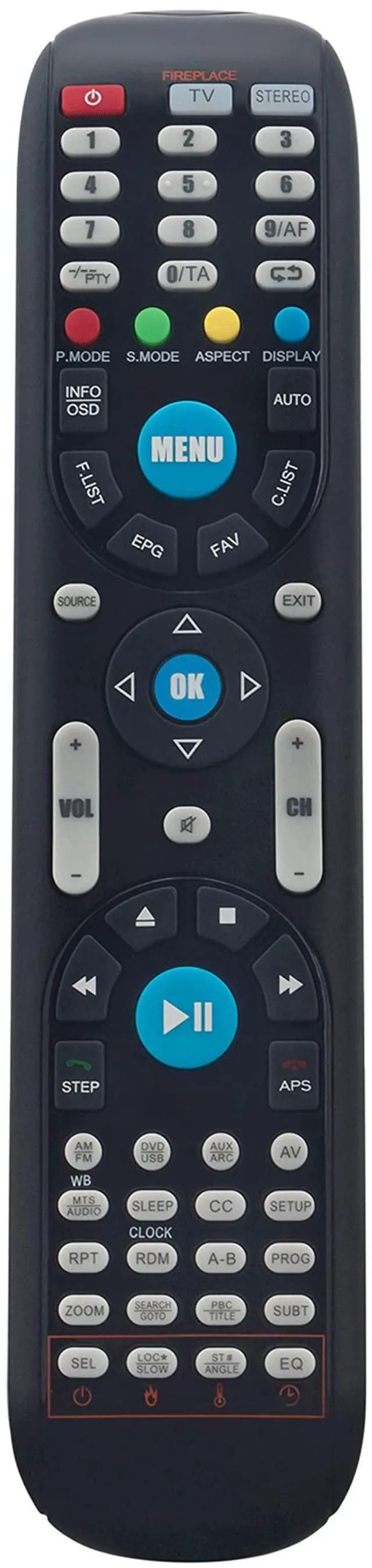 Main image of Universal FUTVRS1-BL Replaced Remote Control Compatible with Furrion TV | FEHS28CAA FEHS39L6A FEHT32N8A FEHT39N8A FEHD19S0A FEFD22S0A FEHT19S0A FEFT22S0A FEFS48F7A FEFS58F7A FEFS50K9A FEFS55F7A