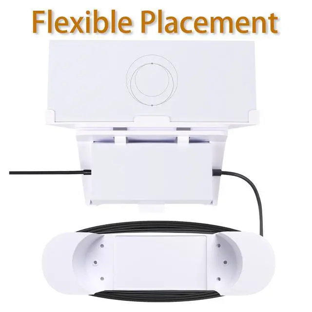 Alt view image 2 of 7 - for Starlink Gen 3 Router with Power Supply Mounting Kit & Cable Caddy, 3 in 1, Wall Holder for Starlink Standard V3 Mesh Router and Power Supply (White)