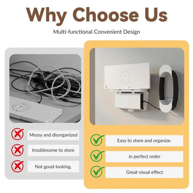Alt view image 5 of 7 - for Starlink Gen 3 Router with Power Supply Mounting Kit & Cable Caddy, 3 in 1, Wall Holder for Starlink Standard V3 Mesh Router and Power Supply (White)