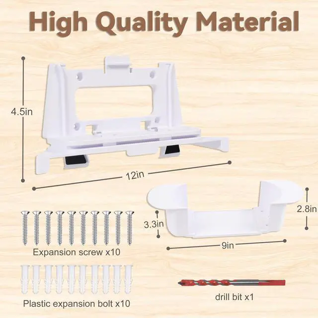 Alt view image 7 of 7 - for Starlink Gen 3 Router with Power Supply Mounting Kit & Cable Caddy, 3 in 1, Wall Holder for Starlink Standard V3 Mesh Router and Power Supply (White)