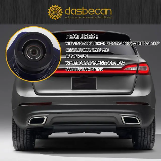 Alt view image 3 of 7 - Rear View Backup Camera Compatible with Lincoln MKZ 2013-2016 | Park Assist Replacement Replaces# EP5Z-19G490-A EP5Z19G490A DP5Z-19G490-A DP5Z19G490A
