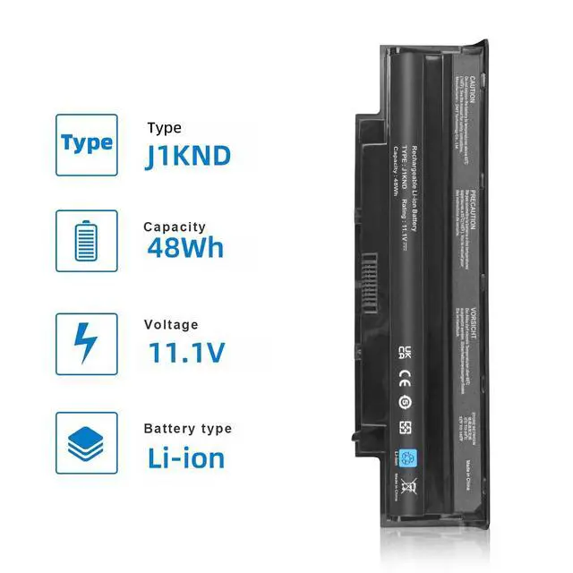 Alt view image 2 of 6 - J1KND Laptop Battery for Dell N5110 N5010 N5030 N5040 N5050 N7010 N7110 N4010 N4110 M5010 M5030 M5040 M5110 3420 3520 Vostro 3450 3550 3750 4T7JN 07XFJJ 04YRJH