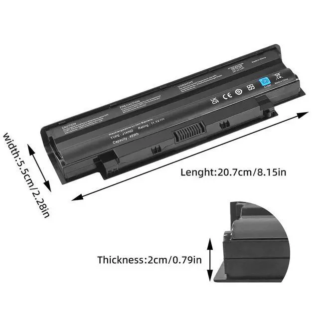 Alt view image 3 of 6 - J1KND Laptop Battery for Dell N5110 N5010 N5030 N5040 N5050 N7010 N7110 N4010 N4110 M5010 M5030 M5040 M5110 3420 3520 Vostro 3450 3550 3750 4T7JN 07XFJJ 04YRJH