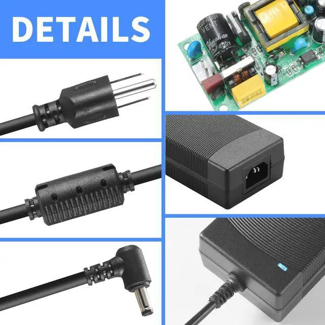 Alt view image 2 of 7 - 12V 10A Power Supply 120W 100V~240V AC to DC Adapter Converter Transformer,12 Volt 10 Amp Power Supply Adapter with 5.5mm x 2.5mm&2.1mm DC Output Jack for 12V Printe LED Strip Light CCTV Camera