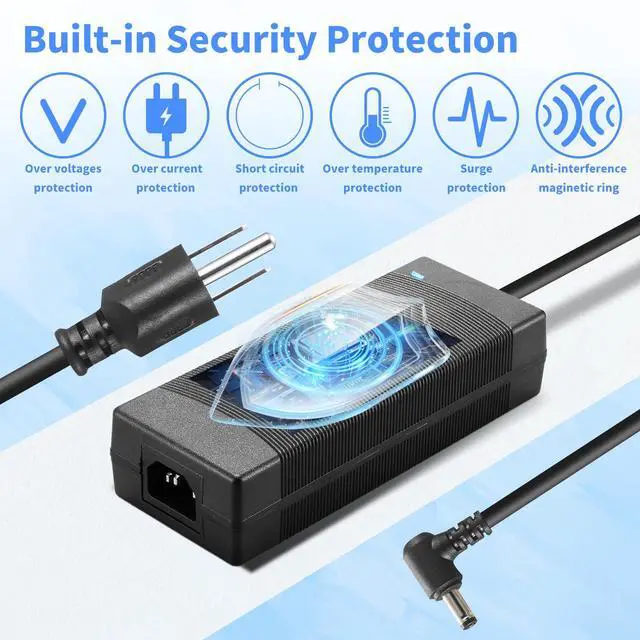 Alt view image 5 of 7 - 12V 10A Power Supply 120W 100V~240V AC to DC Adapter Converter Transformer,12 Volt 10 Amp Power Supply Adapter with 5.5mm x 2.5mm&2.1mm DC Output Jack for 12V Printe LED Strip Light CCTV Camera