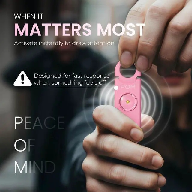 Alt view image 6 of 7 - Personal Safety Alarm for Women 130dB Loud Emergency Siren, USB-C Rechargeable with Bright LED Flashlight, Portable Keychain Design for Self Defense, Purse, Backpack & Travel (Pink)