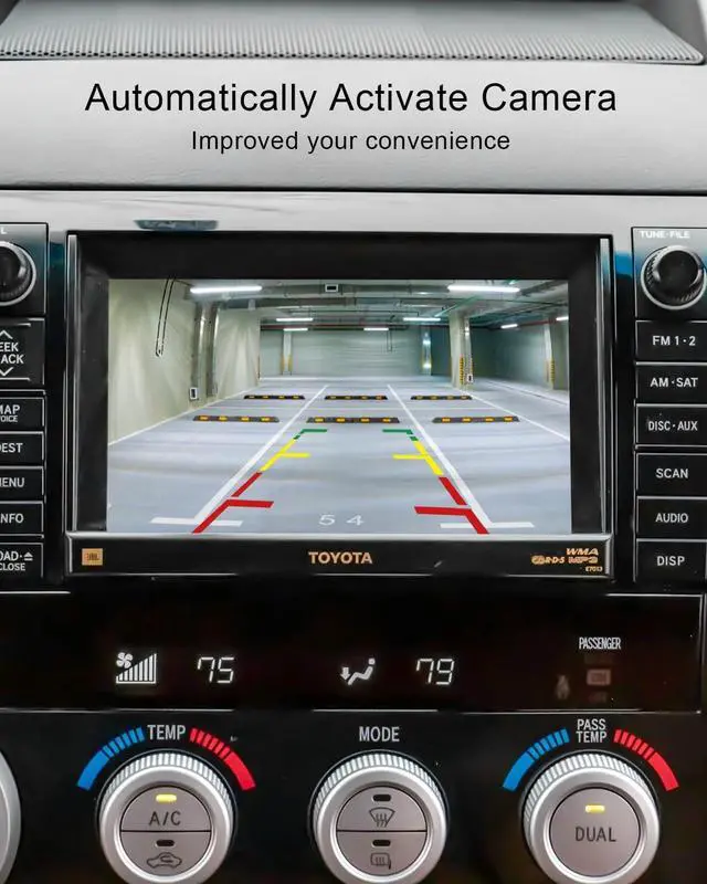 Alt view image 2 of 6 - Rear View Backup Camera Fit for Toyota Tundra 2007-2013, Parking Reversing Assist Camera with Wiring Harness Replace 86790-34030 TO1960103