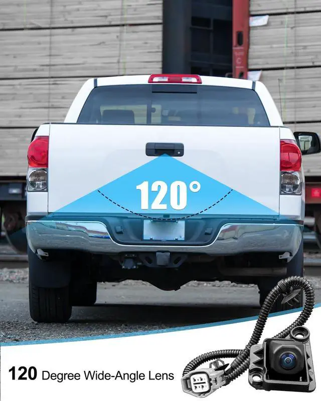 Alt view image 3 of 6 - Rear View Backup Camera Fit for Toyota Tundra 2007-2013, Parking Reversing Assist Camera with Wiring Harness Replace 86790-34030 TO1960103