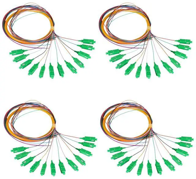 Main image of 12-Strand SC APC Singlemode Pigtail 1.2m, 4-Pack | 12F SC/APC singlemode fiber pigtails, 9/125um, low insertion loss. For FTTH, data centers, and network patching