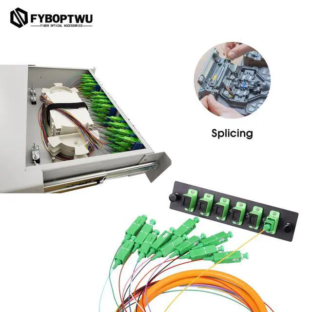 Alt view image 3 of 3 - 12-Strand SC APC Singlemode Pigtail 1.2m, 4-Pack | 12F SC/APC singlemode fiber pigtails, 9/125um, low insertion loss. For FTTH, data centers, and network patching